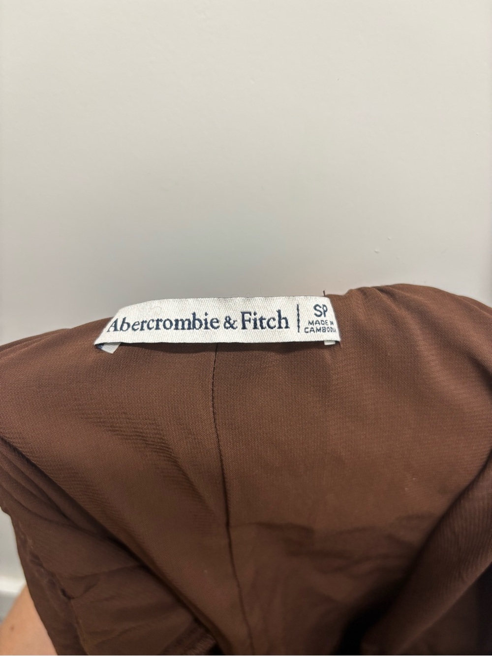 Abercrombie & Fitch Brown Bra Free Clasp Back Flowy Maxi Dress Palm Tree - Picture 7 of 9